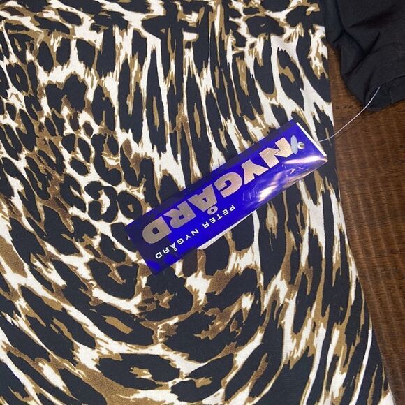 Peter Nygard cheetah print black inserts dress Size Medium NWT - Picture 3 of 6